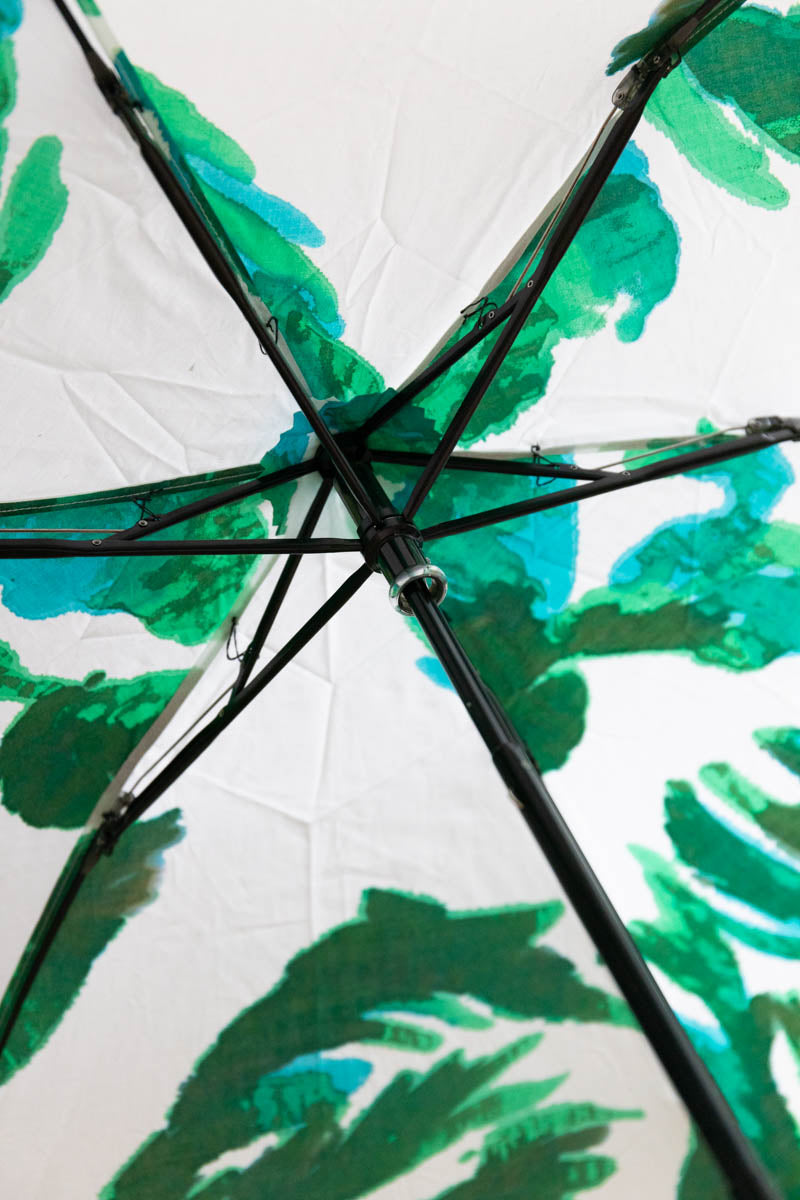 Breezy Blue にじみ手捺染パラソル botanicals green 折り畳み