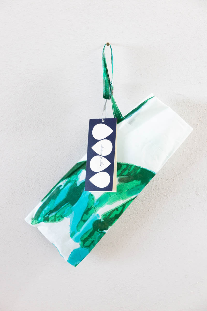 Breezy Blue にじみ手捺染パラソル botanicals green 折り畳み