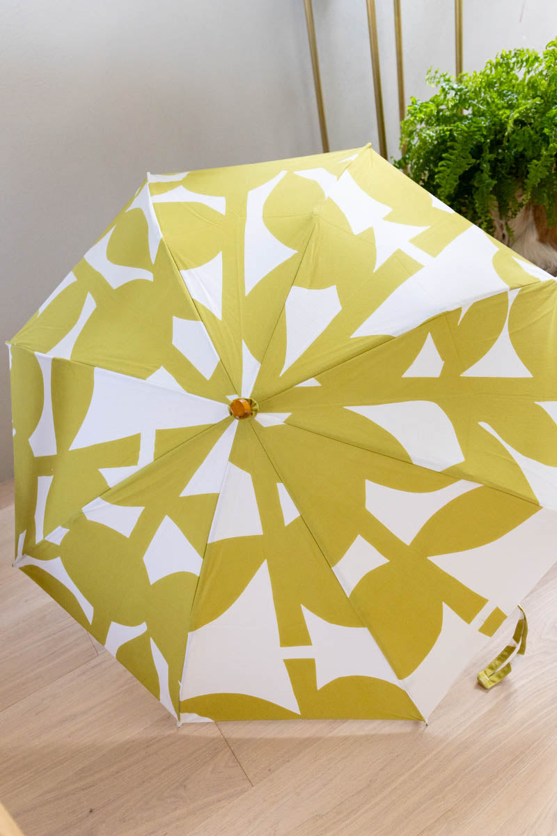 Breezy Blue 注染浴衣地パラソル　leaf yellow  折り畳み